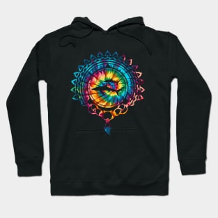 Blue Shark Rainbow Tie Dye Hoodie